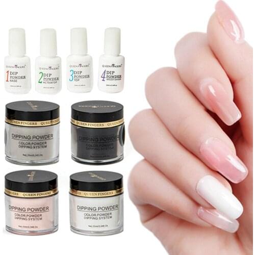8PCS/Set Dipping Power Kit Dipping Nail Powder Kit Dip Nails Shining Glitter Dipping System Nail Art Kit For Nails Care