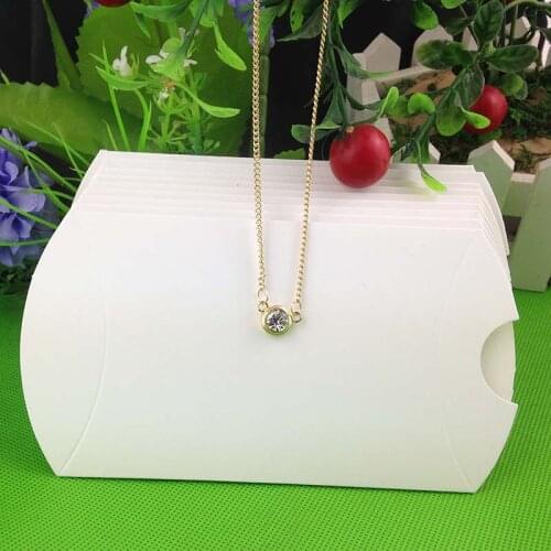2018 new Kraft paper Pillow Box Packag Necklace Jewelry Display Clear Box Pv 1Lot=50 pcs box +50 cards Custom Logo MOQ 1000 pcs