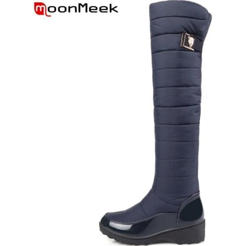 MoonMeek 2022 New Over The Knee Boots Fashion Comfortable Women Winter Boots With Fur Warm Ladies Shoes Hot Sale Snow Boots
