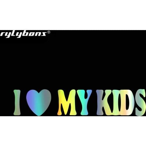 New Car Styling 18.8*4cm I Love My Kids Car Stickers Window Door Decals Vinyl Stickers for Car Decoration Accessiores