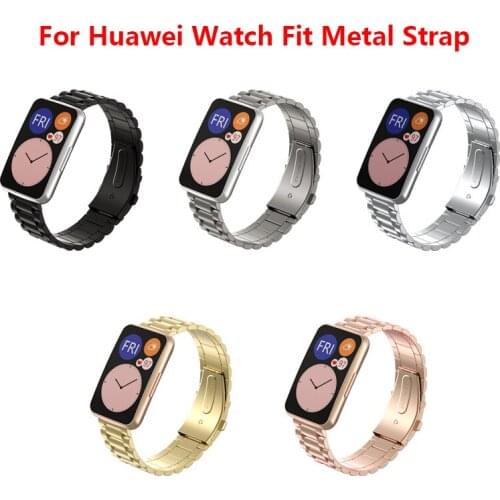 New Replacement Metal Bracelet For Huawei Fit Watchband Stainless Steel Wrist Strap Band For Huawei Watch Fit Straps Accessories