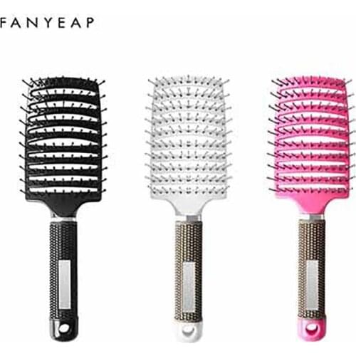 Hair Brush Scalp Massage Comb Hairbrush Bristle&Nylon Women Wet Curly Detangle Hair Brush for Salon Hairdressing Styling Tools