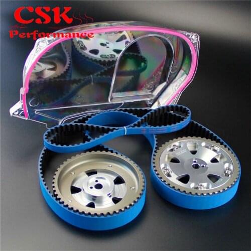 Timing Belt w/Balance + Cam Gear+ Clear Cam Cover Fits For Lancer EVO 9 IX 4G63