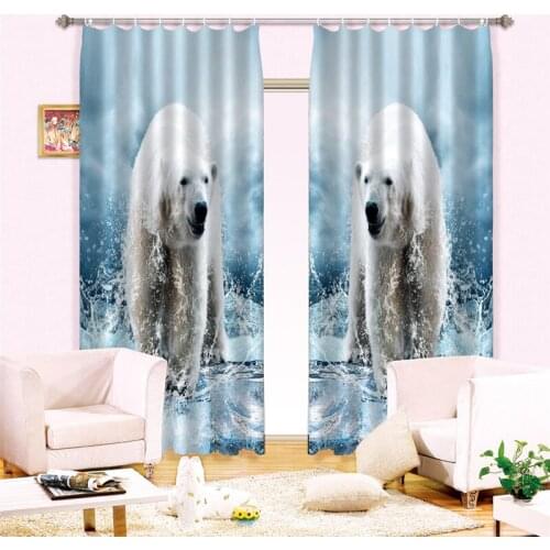 Animal Bear Luxury Blackout 3D Window Curtains For Living Room kids Bedroom Drapes Cortinas Rideaux Customized size pillowcase