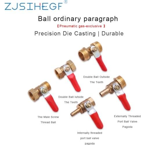 Ball Valve Pipe Fitting Brass Water Oil Air Gas Fuel Line Shutoff Pneumatic Connector Controller Handle 6-12MM Hose Barb Inline