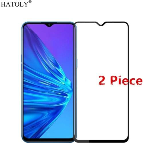 2Pcs For OPPO Realme 5 Glass Tempered Glass for Realme 5 Glass Film Full Glue Coverage Phone Screen Protector for OPPO Realme 5