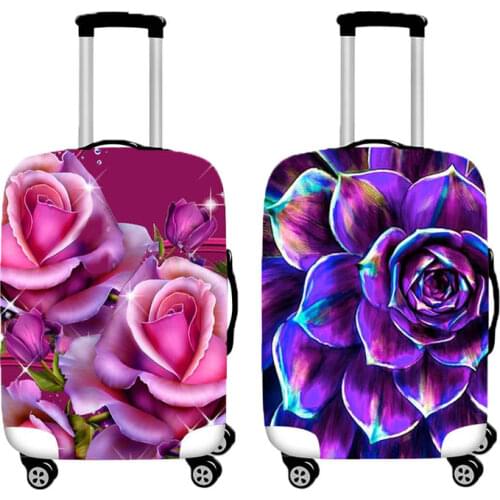 Flower Pattern Luggage Protctive Cover for 19-32 Inch Luggage Cover Travel Accessories Stretch Cloth Suitcase Protctive Cover