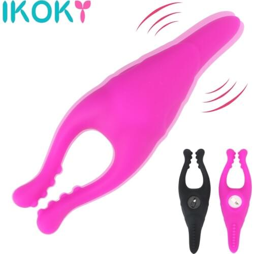 IKOKY Rabbit Clamps Vibrator Nipple Massager G-spot Clitoris Clip Stimulator Sex Toys for Women Female Masturbator Adult Product