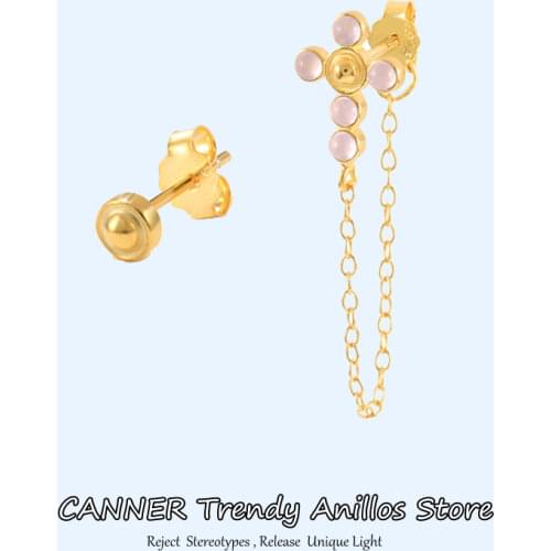 CANNER 925 Sterling Silver Hoop Earrings For Women Cross Zircon Drop Dangle Fashion Earring Party Fine Jewelry серьги 2021 тренд