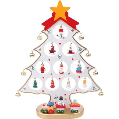 1pc Home Crafts Wooden Christmas Tree Mini 10 Inch DIY Tabletop Xmas Tree Desktop Decoration Party Supplies For Christmas