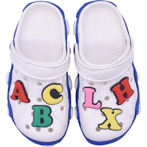 1pc Colorful English Letters PVC Shoe Charms Buckle Accessories Decoration Garden Shoe Sandals Ornament Kid Party Gift JIBZ Croc