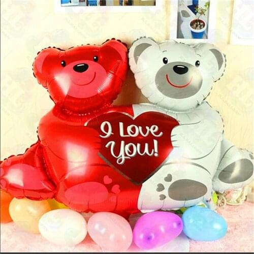 100*76cm 1pcs bear hug Heart aluminum balloons decorated Wedding childrens birthday party Decoration balloon toy wholesale 6z