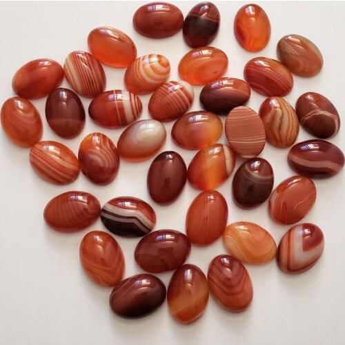 2020 Wholesale 50pcs/lot Fashion red Striped Onyx Oval CAB CABOCHON natural stones beads for ring jewelry accessories making