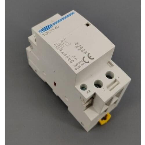 2P 40A 220V/ 230V 50/60HZ Din rail Household ac Modular contactor 2NO