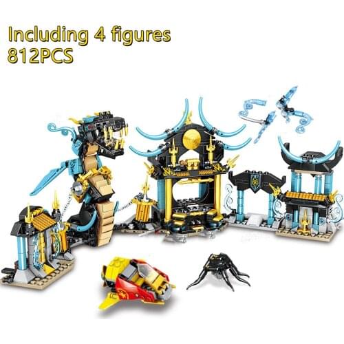 4 IN 1 New 2021 Season 15 Temple of the Endless Sea Model Building Blocks Bricks Sets Classic Dolls Kids Toys For Children Gift