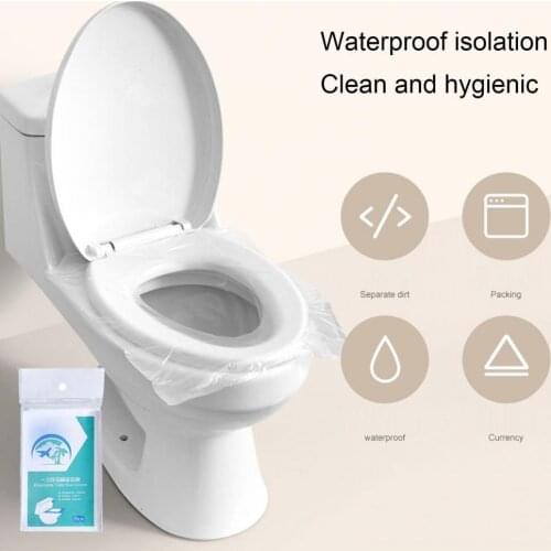 60Pcs Toilet Seat Cover Disposable Waterproof Plastic Kids Adults Potty Shield for Hotel Disposable hotel toilet cushion