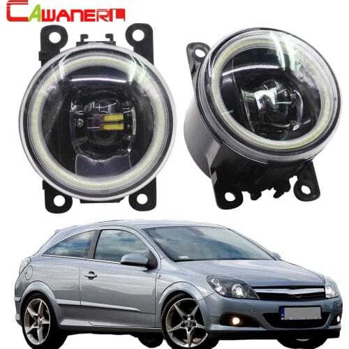 Cawanerl For Opel Astra G H 1998-2010 Car 4000LM LED Lamp H11 Fog Light Angel Eye Daytime Running Light DRL 12V High Bright