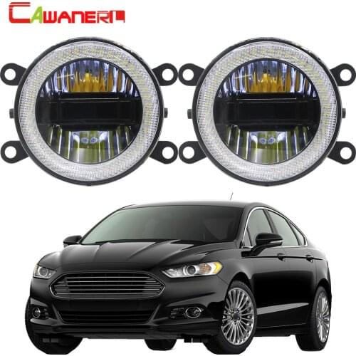 Cawanerl For Ford Mondeo Fusion 2013 2014 2015 2016 Car Right + Left Fog Light LED DRL Daytime Running Lamp Angel Eye Bulb 12V