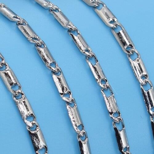 1 P Stainless Steel Geometric Chain 3MM 18inch White Gold Color Necklace For Women Men New