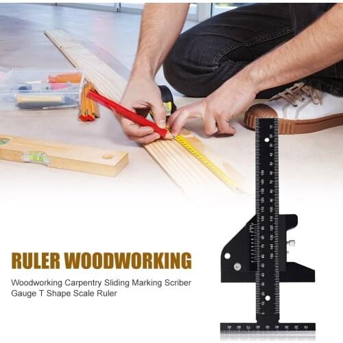 Woodworking Gadget Depth Measurement Woodworking T Shape Scriber Gauge Aluminum Alloy Scale Measurement Marking Ruler