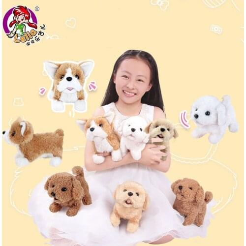 Kids Electric Soft Plush Robot Dog Husky Toys Can Bark Walking Simulation animals Toys for Children Christmas Gifts
