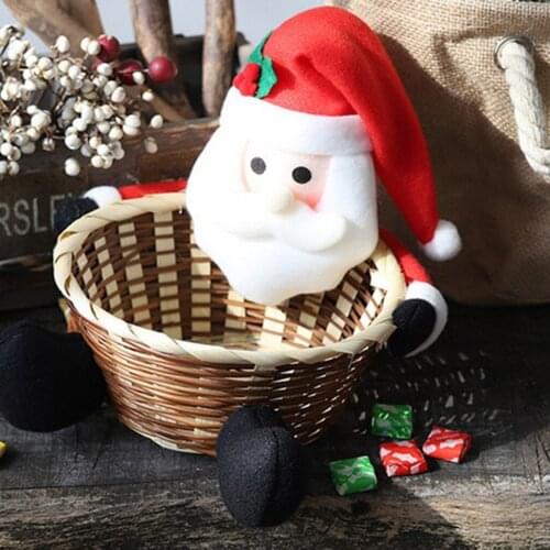 Baby Storage Basket Christmas Candy Storage Basket Decoration Santa Claus Storage Basket Gift