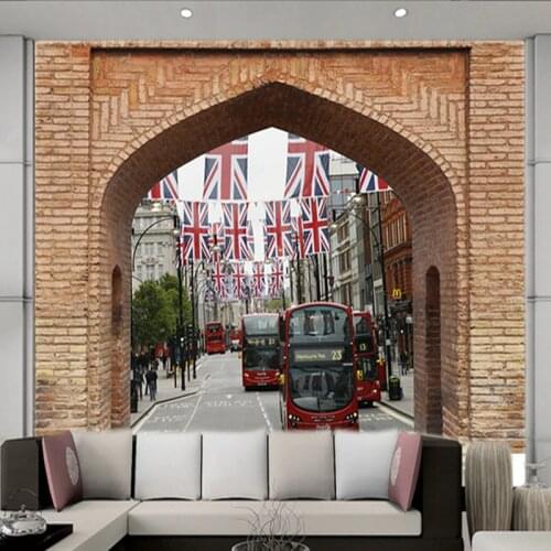 Photo wallpaper 3D background wall UK Street red bus mural bedroom living room restaurant lobby porch wallpaper mural