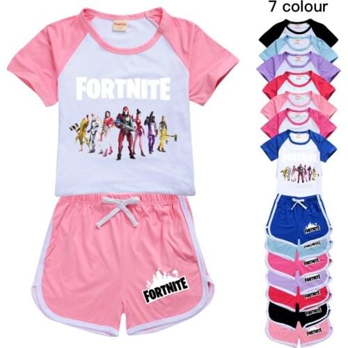 Fortnites Baby Boys Girls Clothes Clothing Sets Kids Children Boy T-shirts + Shorts 2pcs Suits Summer Toddler Casual Tracksuit
