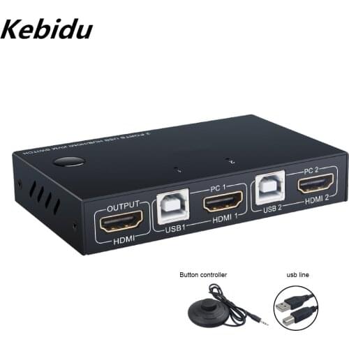 Kebidu 4K HDMI Switch Bi-Direction 2 Port 4K USB Adapter HDMI Switcher for PS4/3 TV Box HDMI Switch HDMI Splitter