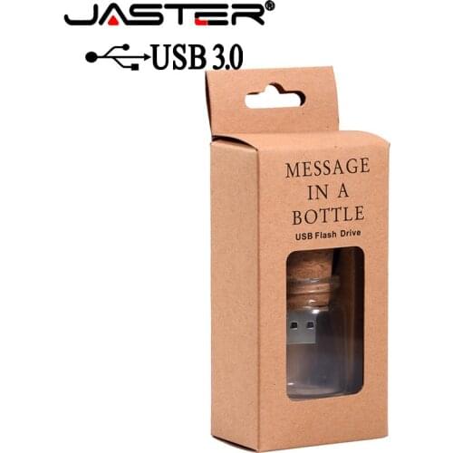 JASTER Stylish creative Drift bottle + cork USB flash drive USB 3.0 4GB 8GB 16GB 32GB 64GB Photography Memory storage U disk