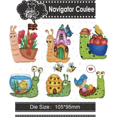 Creative snail animal metal cutting die graffiti scrapbook crafts stamps and stamping paper card making new template background