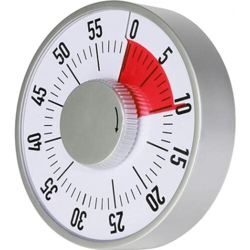 Kitchen Timer with Magnetic Base 60 Minutes Round Dial Countdown Cooking Timer Alarm Mechanical Time Reminder Kitchen Gadgets