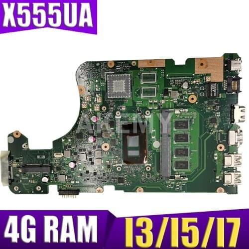X555UA motherboard 4GB RAM I3/I5/I7 For ASUS X555 X555U X555UA X555UV laptop motherboard X555UA mainboard X555UA motherboard