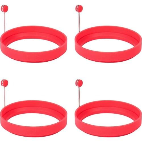 Metal Egg Frying Rings Perfect Circle Round Fried Egg Poach Mould With Handle Non Stick Fried Egg Mold Kitchen Accessories