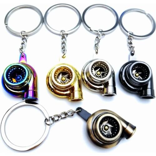 Mini turbocharger keychain rotating key ring keychain car keychain car interior fittings