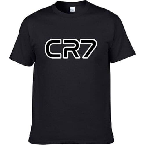 Men women Summer 100% Cotton Black Tees Male Newest Top Popular Normal Tee Shirts unisex CR7 T shirt