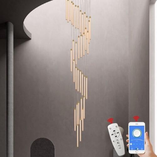 NEO Gleam Gold Plated 360 Glow Modern led Chandelier for Living Dining Room Stair Project Shop Hanging Chandeliers Fixtures