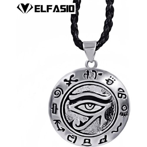 Mens Egyptian Eye of Ra Horus Udjat Amulet Pendant Necklace Fashion Jewelry LP303
