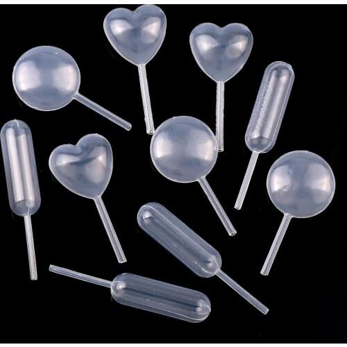 50pc/lot Heart 4ml Plastic Pipettes Disposable Safe Plastic Eye Dropper For Silicone Mold UV Epoxy Resin Craft Jewelry Making