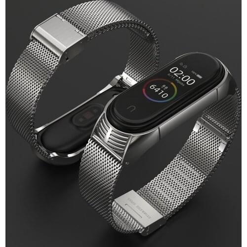 Mi Band 5 Strap For Xiaomi Mi Band 4 Metal Screwless Stainless Steel Mi Band 3 Strap TF Bracelet Miband 4 3 Correa Mijobs Design