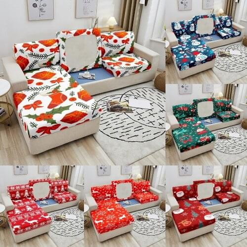 L Shape Corner Couch Christmas Elk Elastic Fabric Couch Cover For Living Room Furniture Protector Removable Sofa Slipcovers