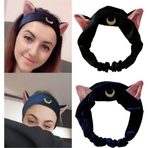 Star Moon Luna Cat Headbands Lovely Cat Ears Hair Band Face Washing Clean Makeup Tool Hairbands Lolita Headwear Accessories