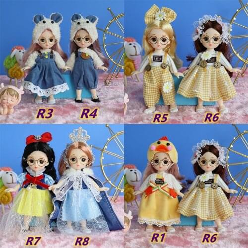 BJD Doll 1/8 16CM 6Inch Ball Joints SD Dolls DIY Toys With Outfit Elegant Dress Shoes Wigs Makeup,Best Surprise Gift For Girls