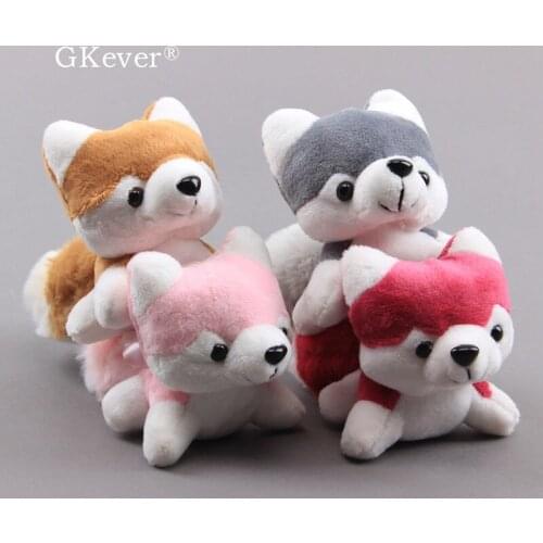 Husky Dog 4 Colors Puppy Toy Plush Keychain Mini Stuffed Animals Baby Toys Gift Pendant 10 cm