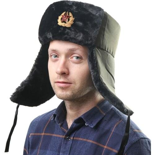 Soviet Badge Hat Outdoor Cold-proof Northeast Thickening Plus Velvet Men And Women Winter Cycling Warm Ear Cotton Cap