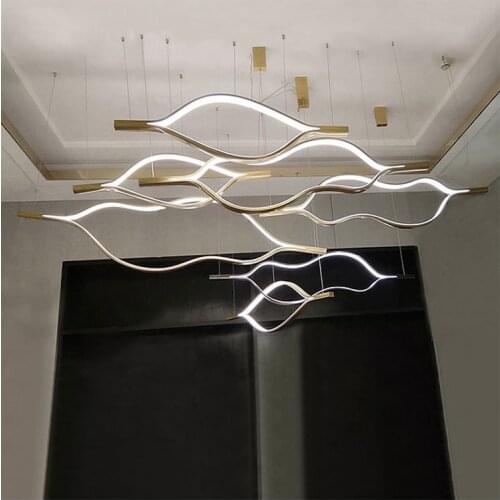 Modern creative simple aluminum chandelier light luxury dining room living room bar club model room decoration chandelier