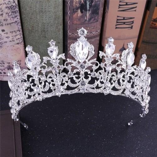 New Wedding Hair Accessories Crystal Tiara For Brides Crown Gold Head Piece Bridal Hair Accessories Crystal Crowns Queen Diadem