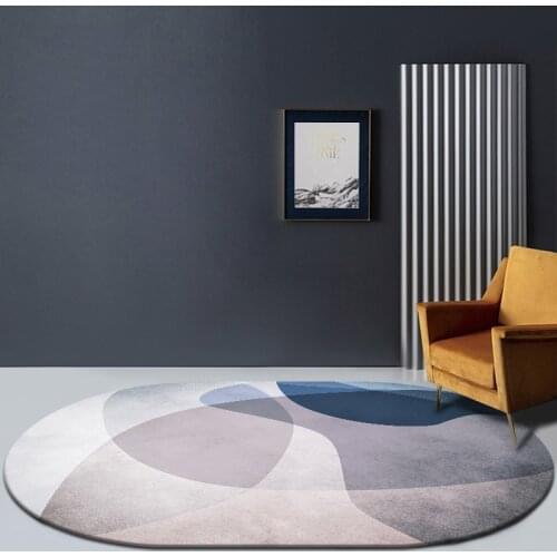 Light Luxury Nordic Oval Carpets for Living Room Thick Bedroom Rugs Winter Warm Bedside Floor Mat Girl Kids Carpet Rug