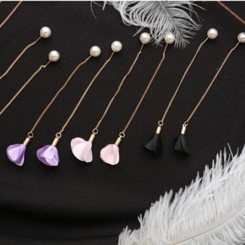 Water Drop Dangle Earrings Women Flower Long Tassels Earrings Fashion Jewelry Women Drops Earrings Decorations