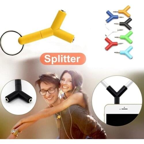 Y-shape 3.5mm Earphone Adapter Double Jack Adapter Plug Stereo Headphone Splitter for PC/MP3 Smartphone Player Audio Cables
